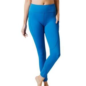 ZYIA Active Women's Side Pocket Athletic Leggings in Blue